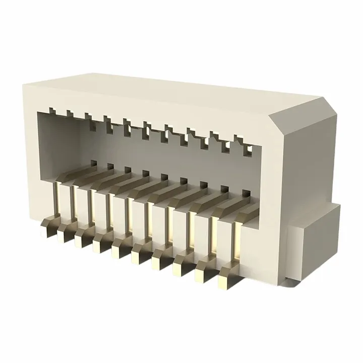 Złącze żeńskie 0,8 mm z podwójnym rzędem, wejściem bocznym SMT