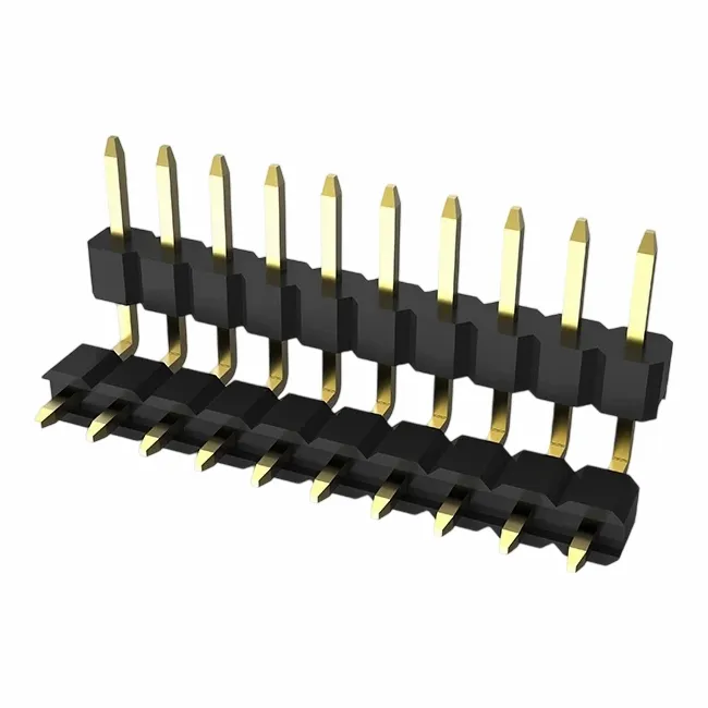 Głowica kołkowa 2,0 mm, jednorzędowa, podwójna rozpórka, kąt prosty DIP