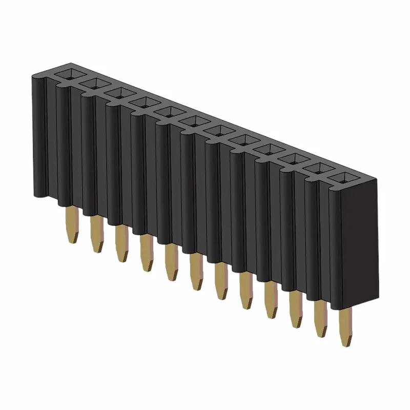 2,54 mm żeński nagłówek pojedynczy rząd prosty o typ 1